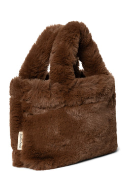 Faux Fur Mini Handbag | Brown