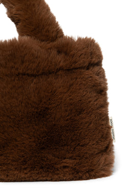Faux Fur Mini Handbag | Brown