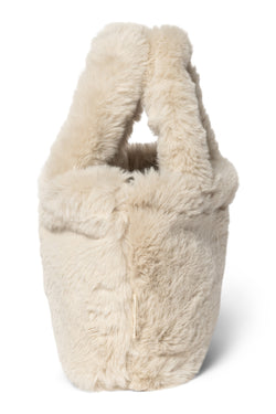 Faux Fur Mini Handtas | Naturel