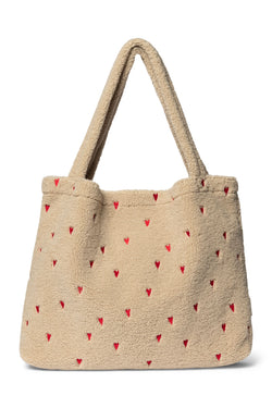 Teddy Hearts Mom Bag | Ecru Hearts