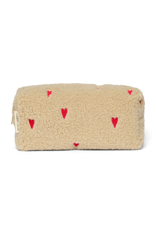 Teddy Pouch | Ecru Hearts
