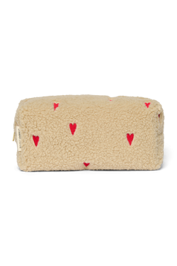 Teddy Pouch | Ecru Hearts