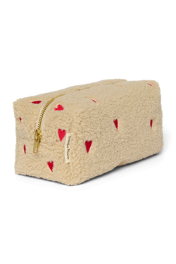 Teddy Pouch | Ecru Hearts