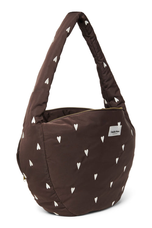 Matelassé Sac À Bandoulière | Brun Hearts
