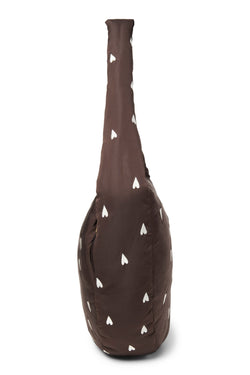 Puffy Cross Body Bag | Brown Hearts