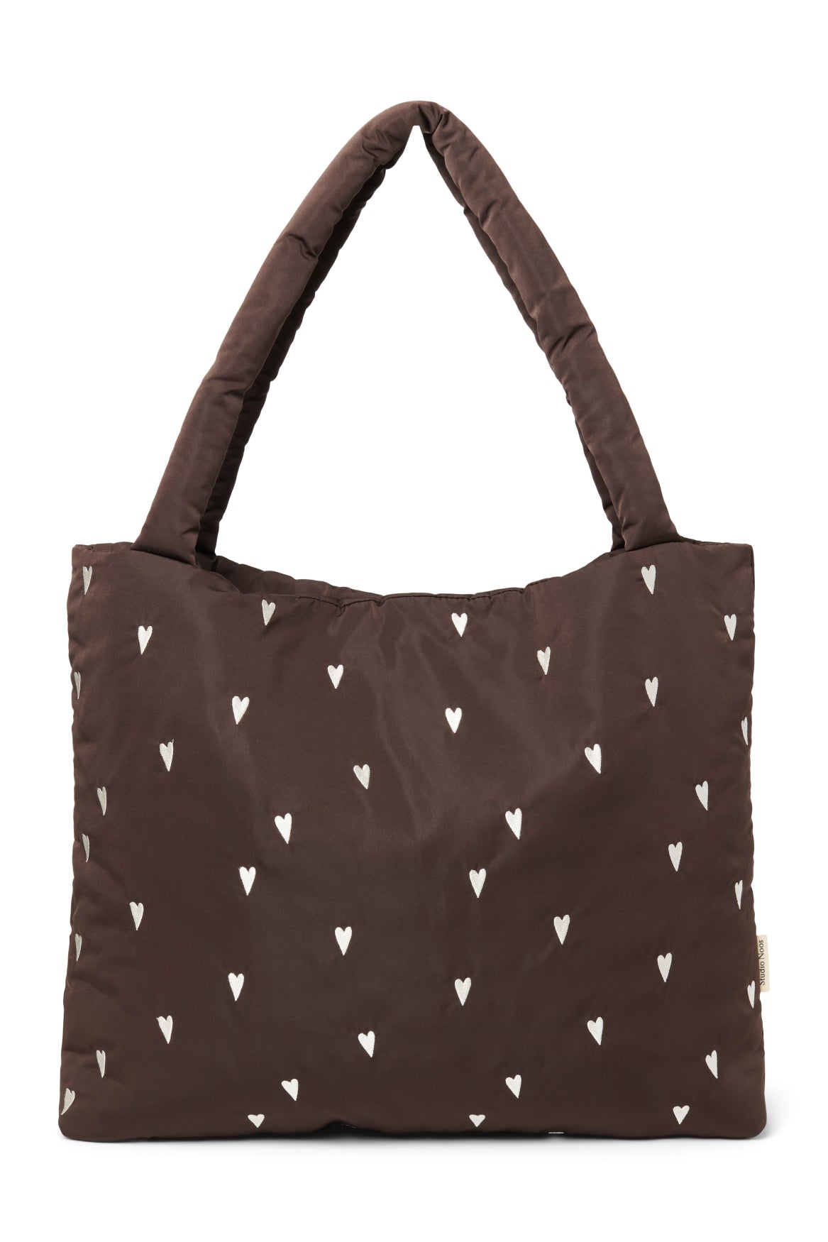 Puffy Mom Bag | Brown Hearts