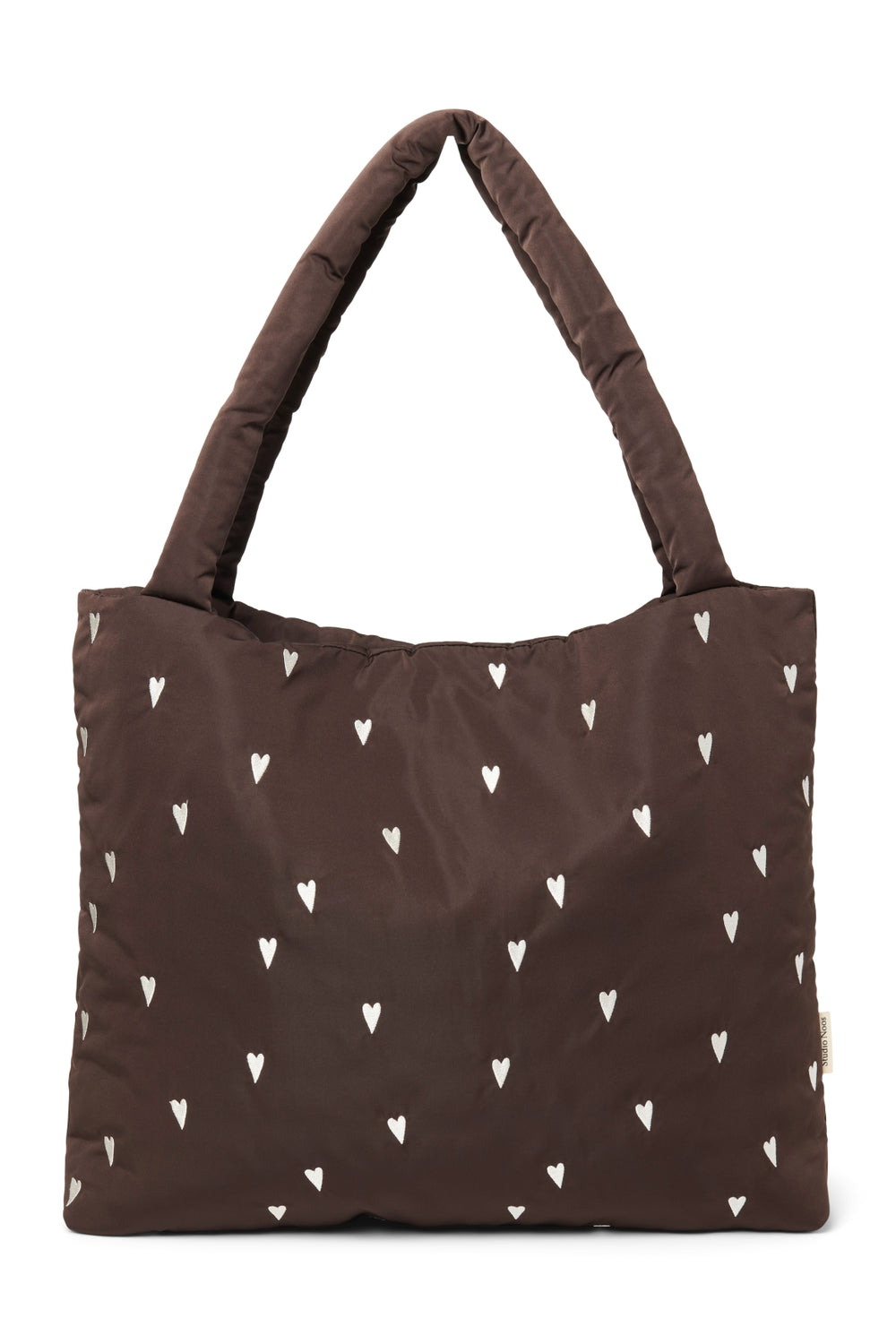 Puffy Mom Bag | Brown Hearts