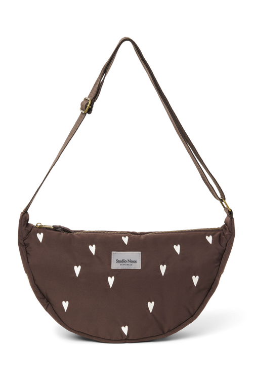 Puffy Adult Fanny Pack | Brown Hearts