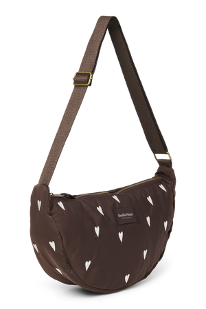 Puffy Adult Fanny Pack | Brown Hearts