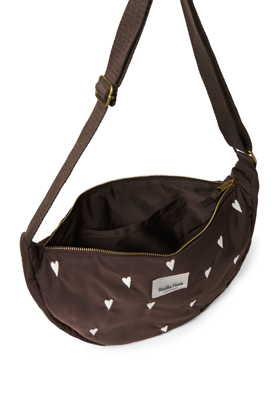 Puffy Adult Fannypack | Brown Hearts