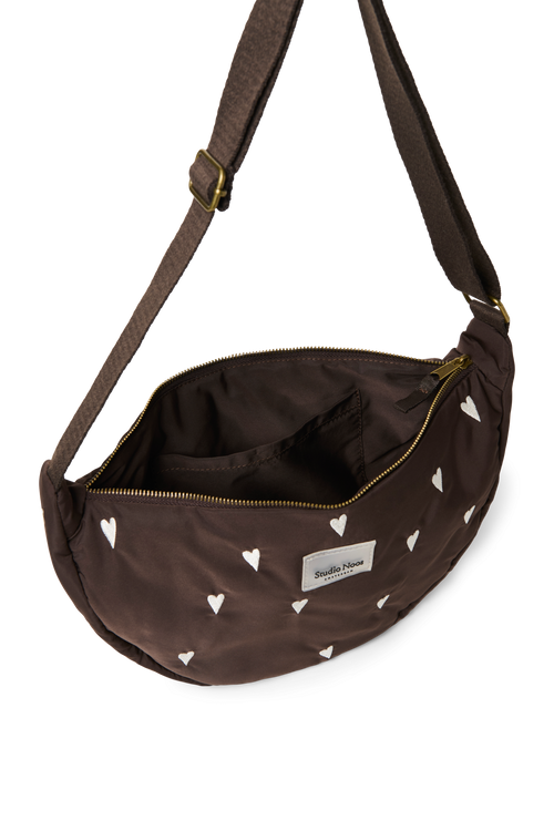 Puffy Adult Fanny Pack | Brown Hearts