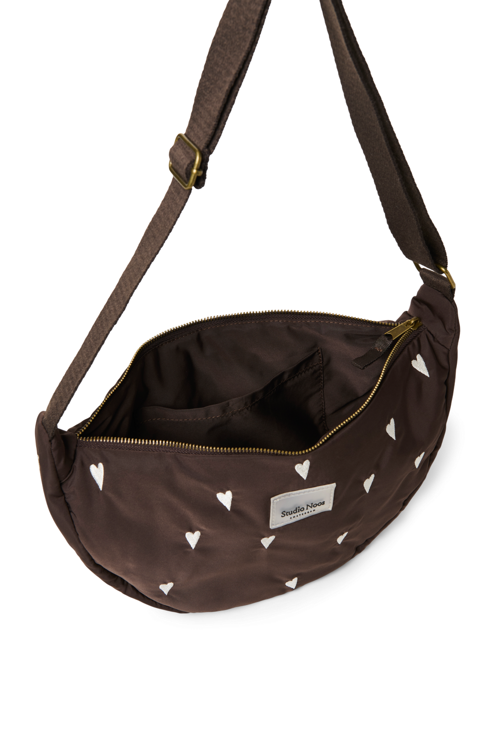 Puffy Adult Fannypack | Brown Hearts