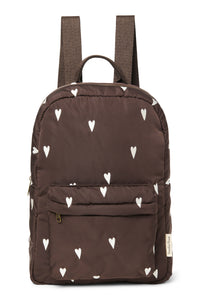  Brown Hearts Puffy Midi Backpack 