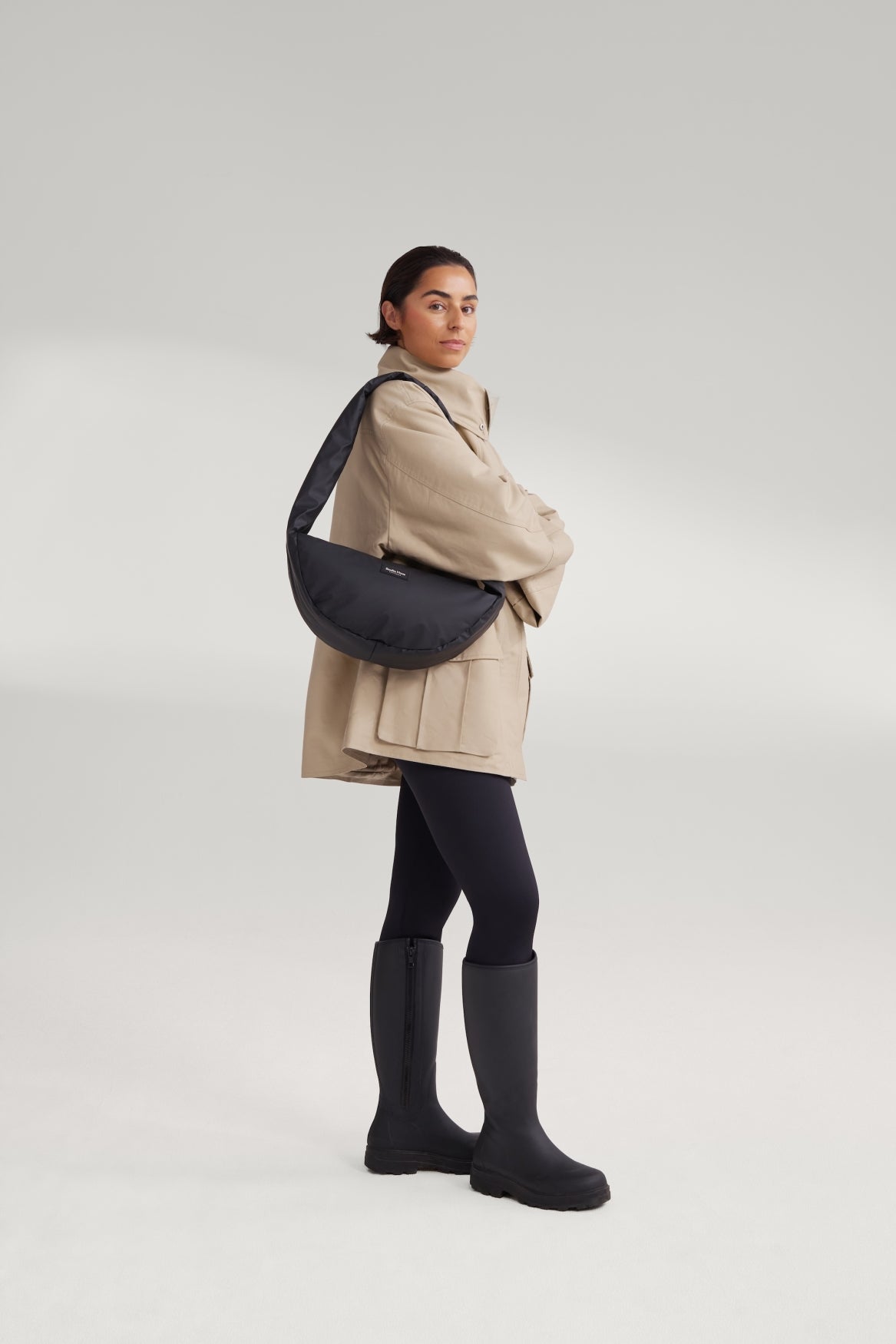 Rain Puffy Mini Cross Body Bag | Black