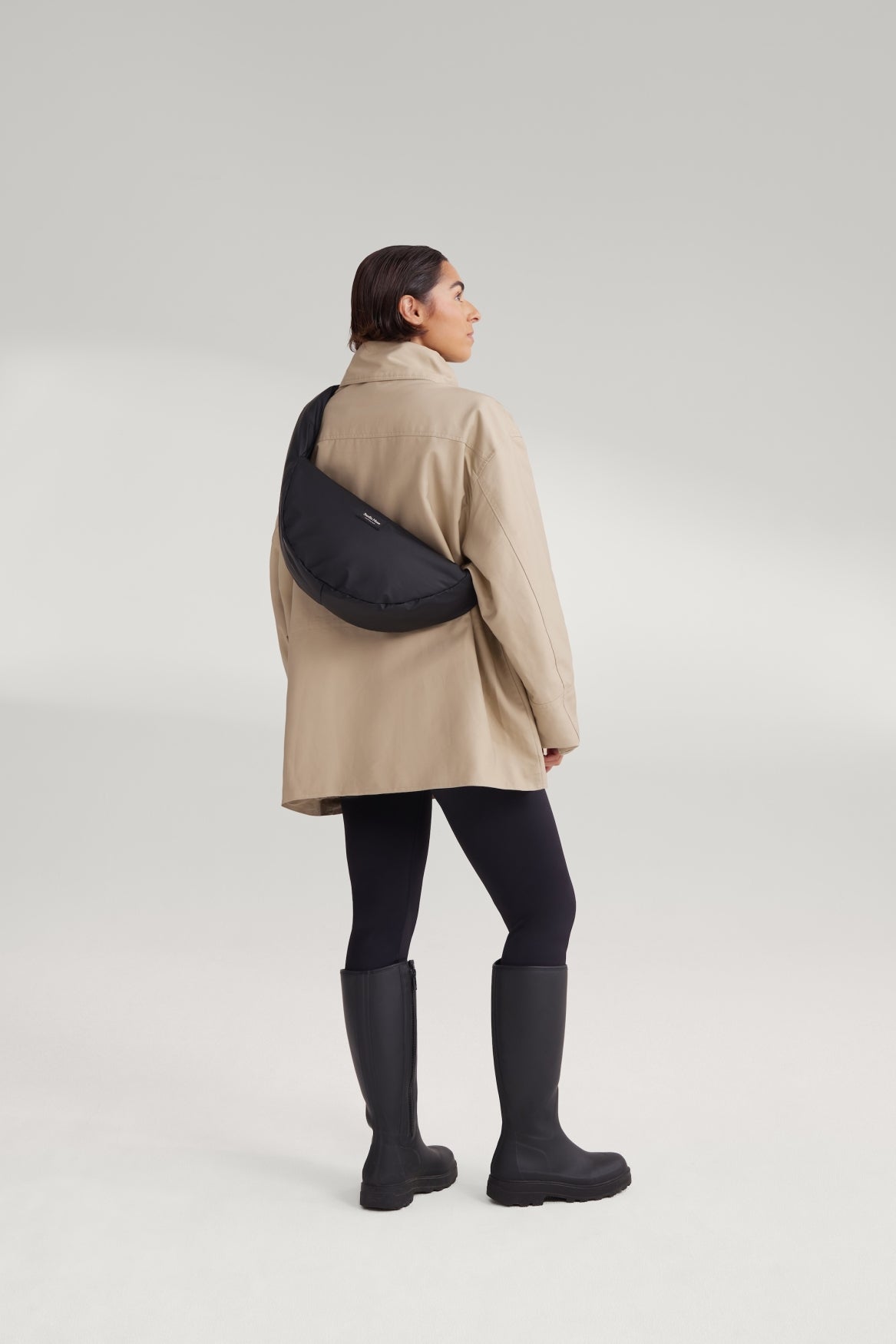 Rain Puffy Mini Cross Body Bag | Black