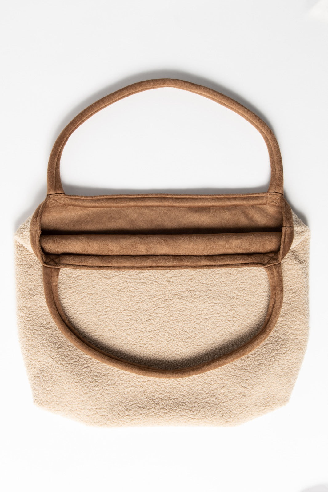 Ecru Lammy Teddy Mom Bag