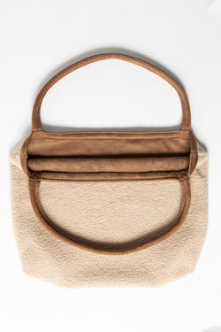 Ecru Lammy Teddy Mom Bag
