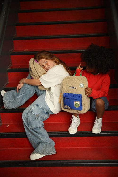 Teddy Midi Backpack | Ecru/Cobalt