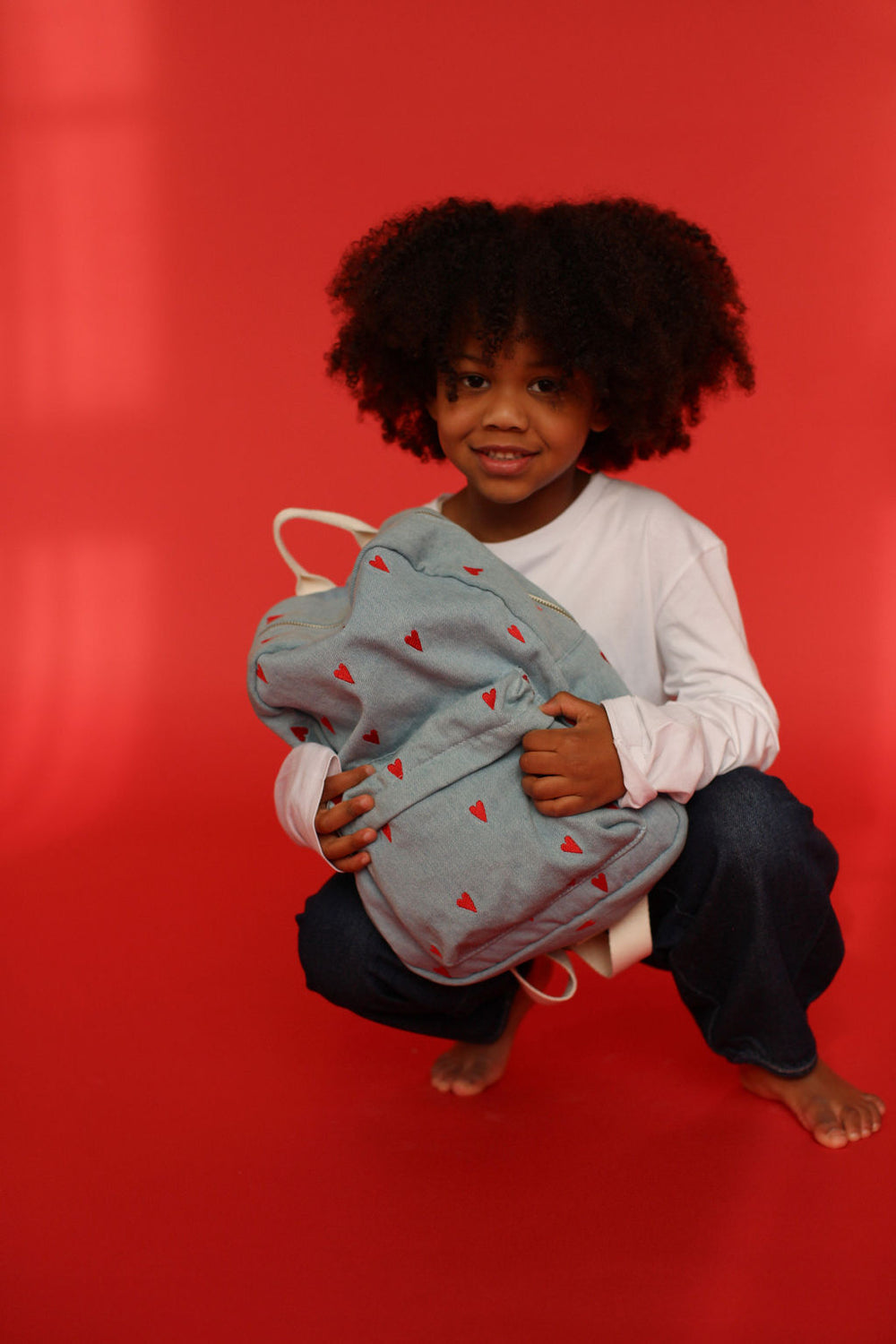 Denim Sac À Dos Midi | Bleu Hearts