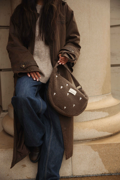 Teddy Hearts Adult Fanny Pack | Brown Hearts
