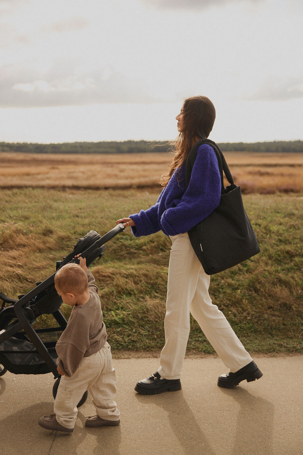 Black Puffy Mom Bag