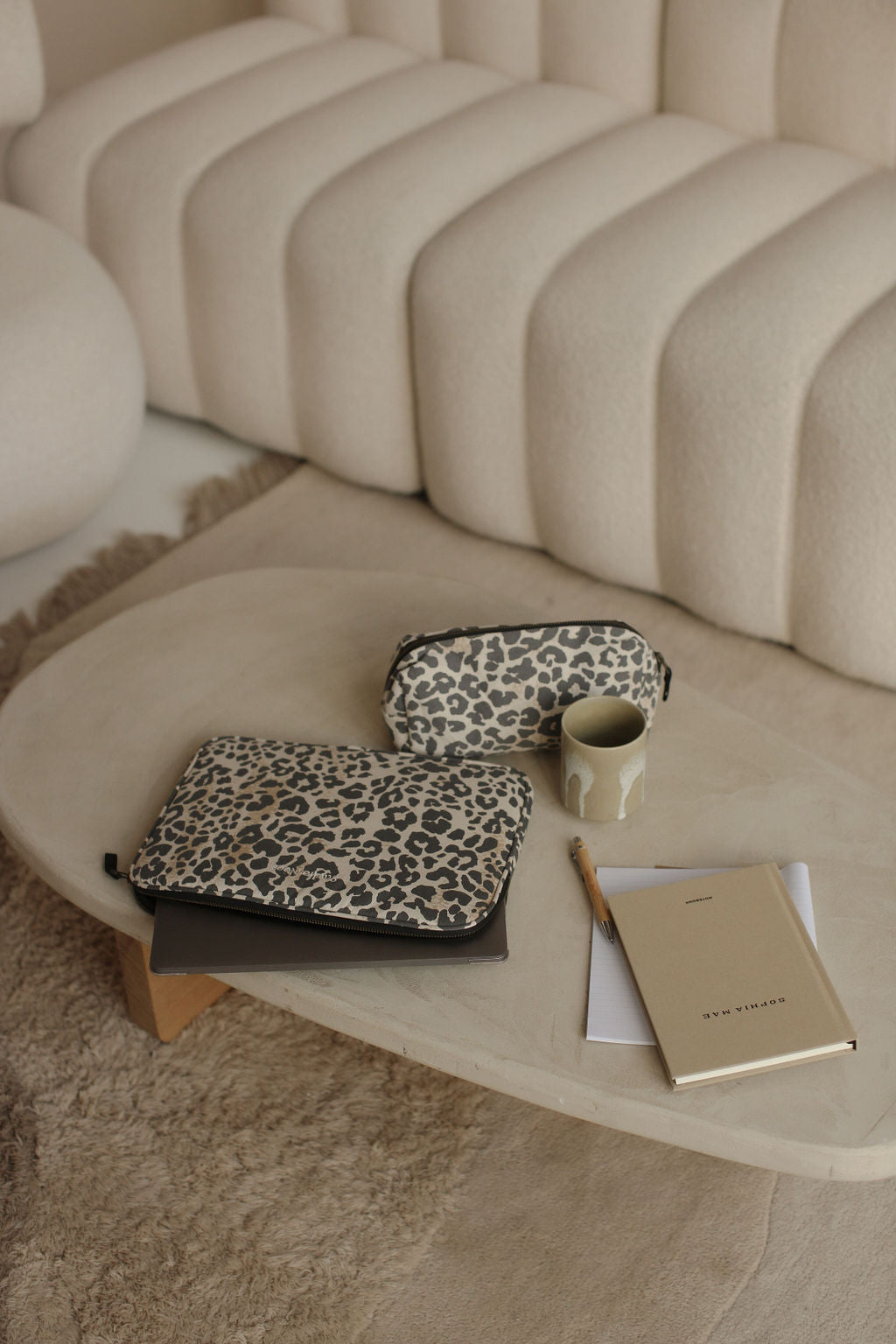 Soft Cotton Leopard Pouch