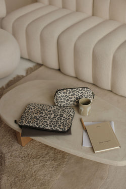 Soft Cotton Leopard Pouch