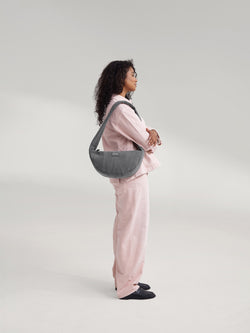Graue Denim Mini-Umhängetasche