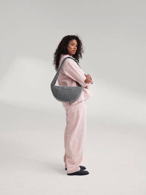 Denim Mini Cross Body Bag | Grey