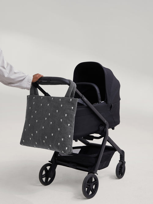 Denim Mom Bag | Grey Hearts