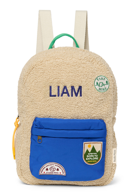 Teddy Midi Rugzak | Ecru/Cobalt