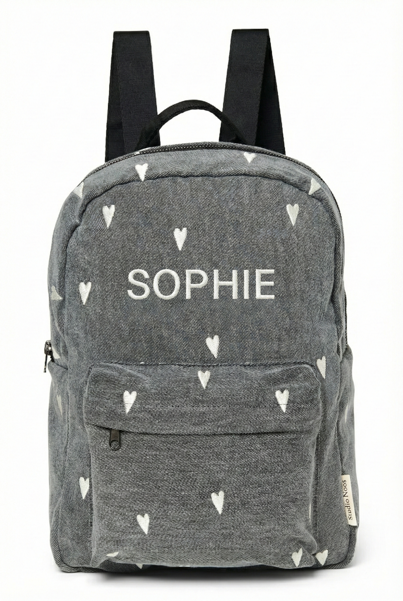 Denim Midi-Rucksack | Grauer Hearts