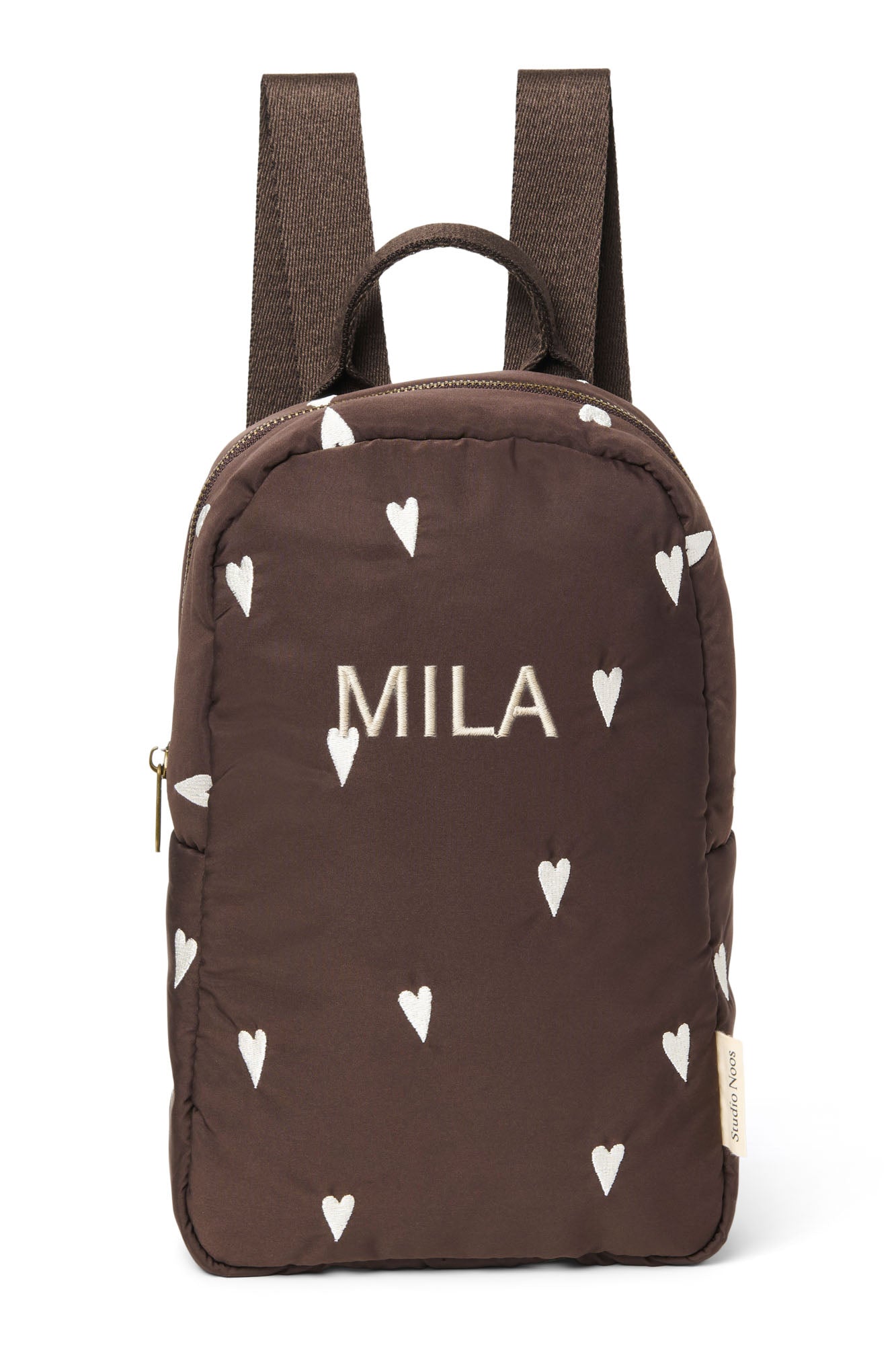 Puffy Mini-Rucksack | Brauner Hearts