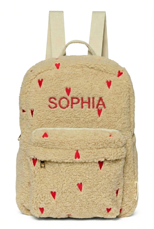 Teddy Midi-Rucksack | Ecru Hearts