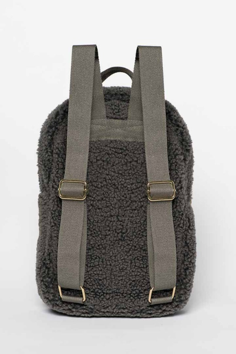 Dark Grey Teddy Mini Backpack