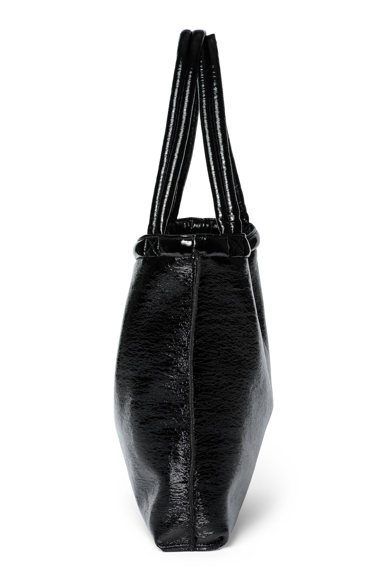 black lacquer mom bag